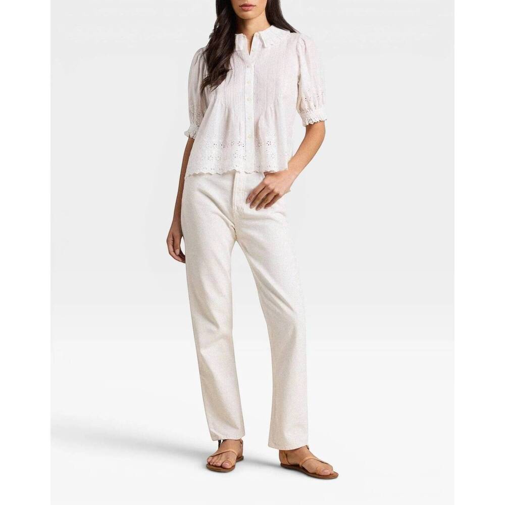 NEW TROVATA jess blouse in white eyelet